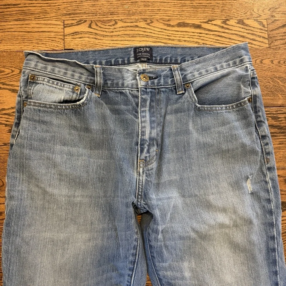 J. Crew Jeans Men's The Driggs 34x32 Light Wash Slim Fit Straight Leg Denim